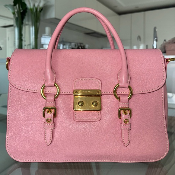 Miu Miu Pink Satchel/Crossbody with Gold Accents - Picture 1 of 9